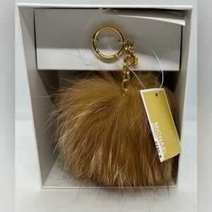 Michael Kors Fox Fur Large Pom Pom Bag Charm, NWT.